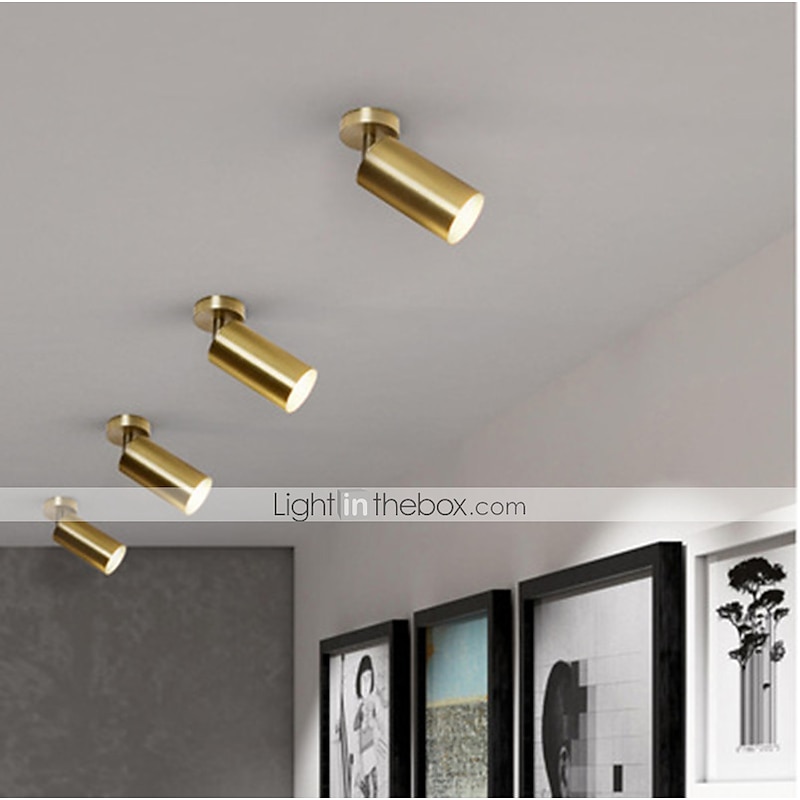 Brass Small Spotlights Led Living Room Cafe Bar Golden Track Lights Homestay Decoration Bright Down Light4