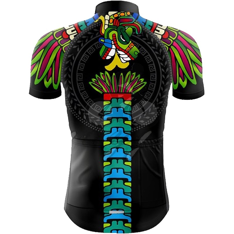 Men's Cycling Jersey Dragon Funny Short Sleeve Bike Jersey Top with 3 Rear Pockets Mountain Bike MTB Road Bike Cycling Quick Dry Reflective Strips Back Pocket Moisture Wicking Sports Black White Green2