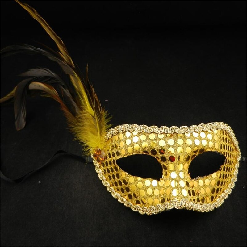 Unisex Gold Shining Plated Masquerade Mask Wedding Props Mardi Gras Party Costume Accessory4