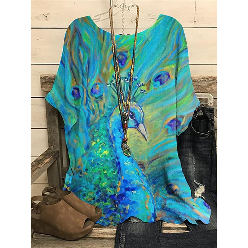 Women's Plus Size Blouse Graphic Polka Dot Butterfly Punk & Gothic Short Sleeve Dolman Sleeve Round Neck Regular Tops Daily Going out Weekend Print Black Blue Dark Blue Summer Spring2