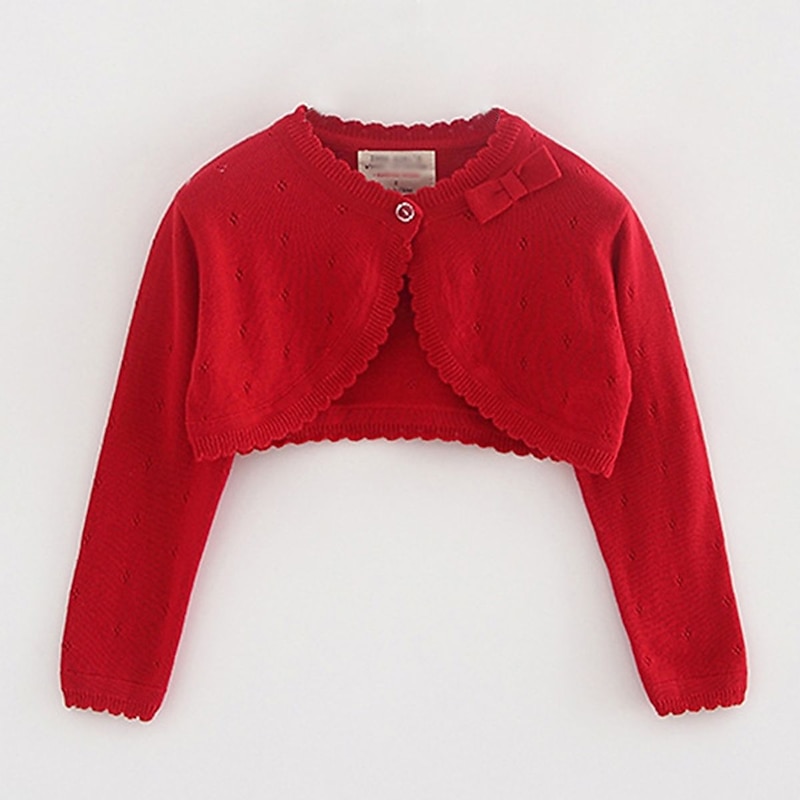 Girls' 3D Plain Coat Long Sleeve Summer Spring Cute Kids 2-8 Years Daily Regular Fit3