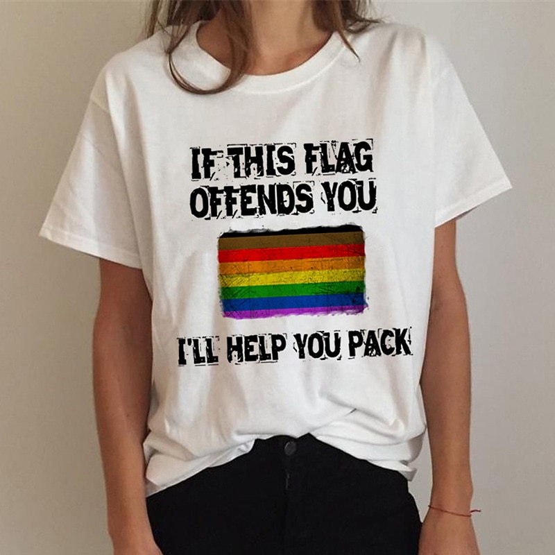 Pride Parade LGBT Pride Gay Pride Rainbow Flag T-shirt Anime Cartoon Anime Harajuku Graphic Kawaii For Couple's Men's Women's Adults' Back To School Hot Stamping4