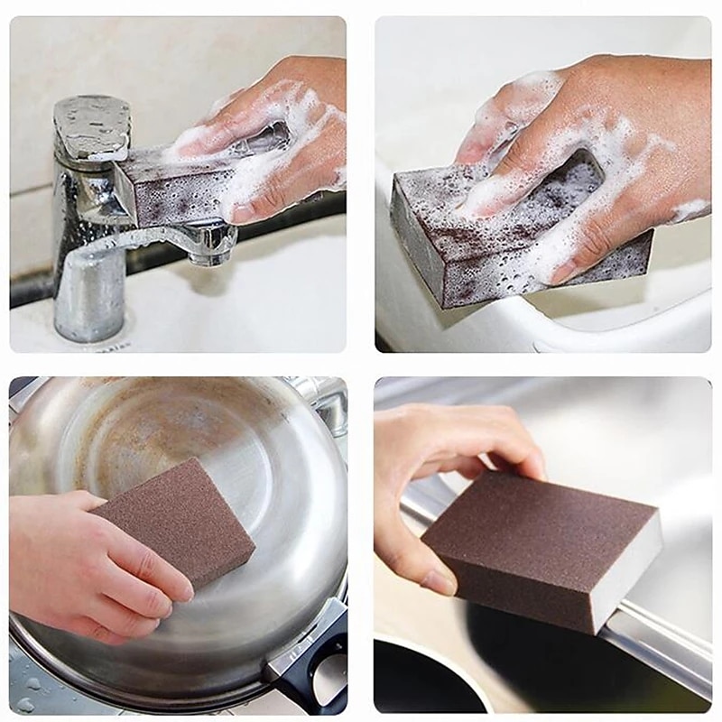 Magic Sponge Eraser Carborundum Removing Rust Cleaning Brush Descaling Clean Rub for Cooktop Pot Kitchen Sponge Bathroom2