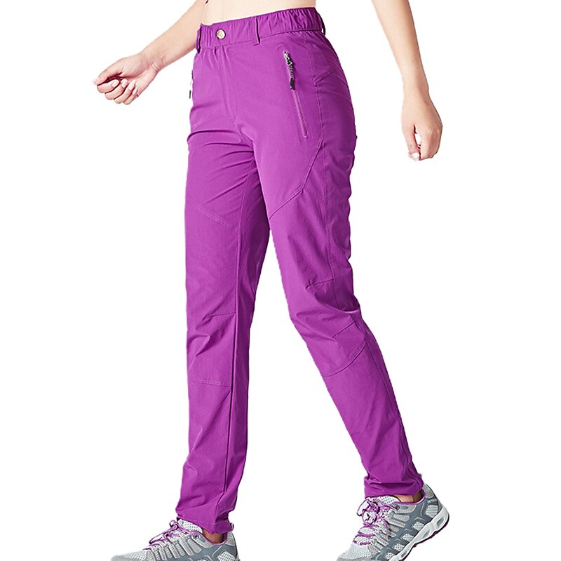 Women's Convertible Zip Off Pants Hiking Pants Trousers Patchwork Summer Outdoor Skin Friendly Ultra Light (UL) Quick Dry Multi Pockets Pants / Trousers Black Rose Red Spandex Work Hunting Fishing M2