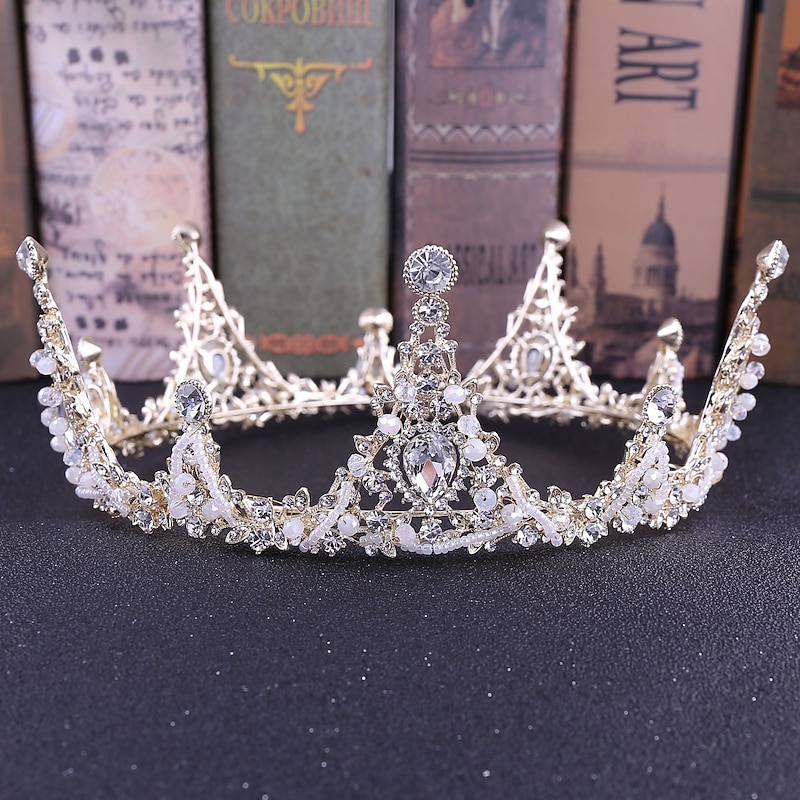 Jeweled Baroque Queen Crown - Rhinestone Wedding Crowns and Tiaras for Women, Costume Party Hair Accessories3