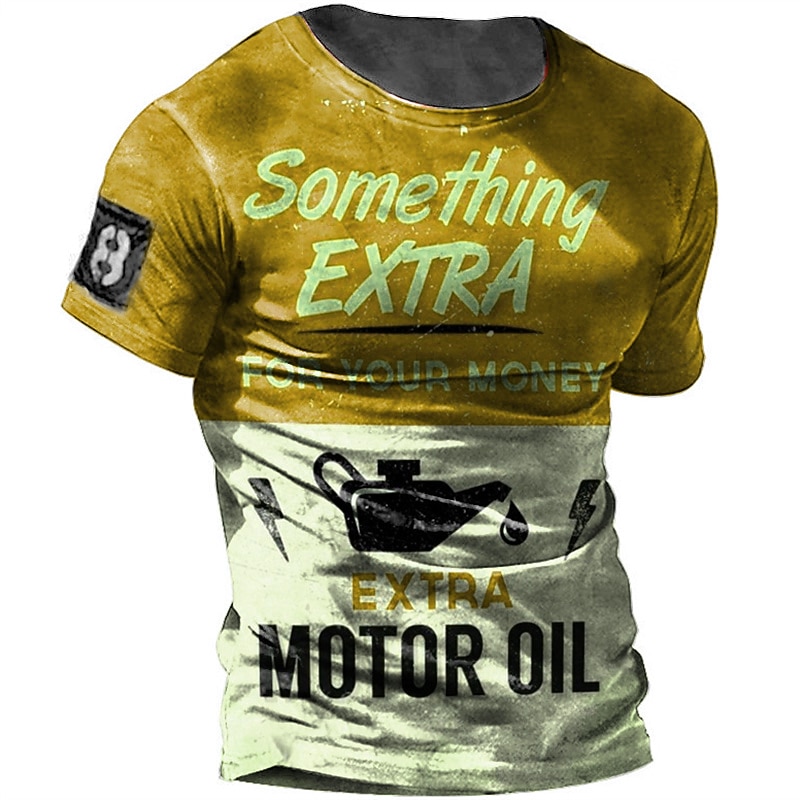 Men's Graphic Letter T Shirt Distressed T Shirt Short Sleeve T shirt 3D Print Crew Neck Shirt Fashion Basic Classic Street Casual Daily Yellow Red Blue Summer Clothing Apparel S M L XL 2XL 3XL 4XL2