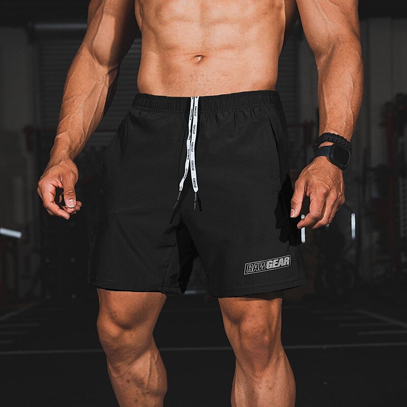 Men's Running Shorts Workout Shorts Pocket Drawstring Bottoms Athletic Breathable Moisture Wicking Soft Fitness Gym Workout Running Sportswear Activewear Black Green Grey3