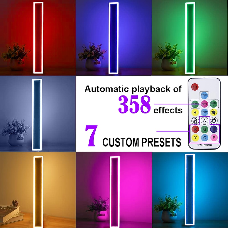 RGB Colorful Dimming Wall Light LED WS2811 IC Wall Lamp with RF Remote Control 15W Acrylic Aluminum Sconce for Living Room Bedroom Hallway Background Decor4