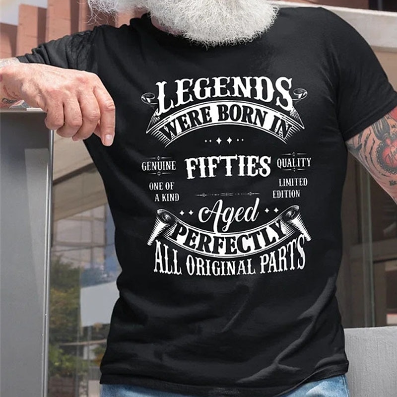 Mens Fifties Birthday Graphic T-Shirt | Legends Aged Perfectly All Original Parts Funny Tee2