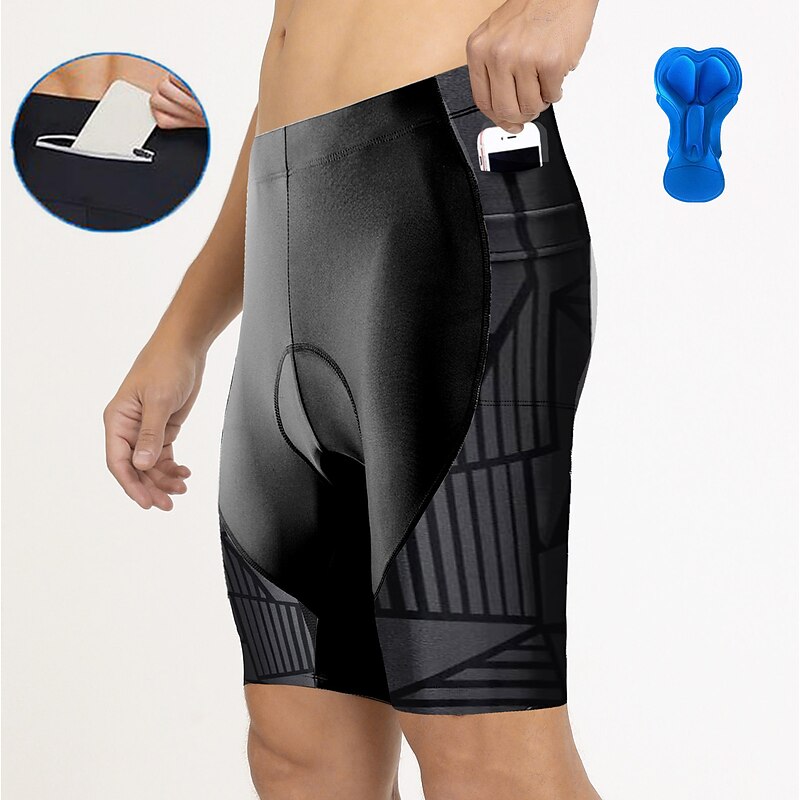 Men's Geometric Cycling Road Shorts Cycling Shorts Bike Shorts Bike Padded Shorts / Chamois Bottoms Mountain Bike MTB Road Bike Cycling Sports 3D Pad Cycling Quick Dry Moisture Wicking Yellow Red3