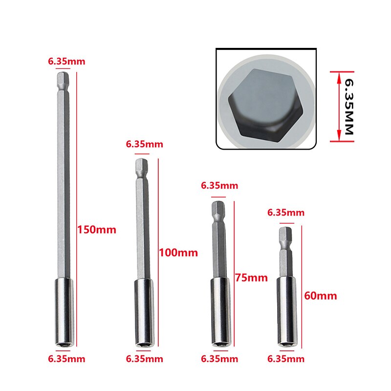 Hex Rod Shank Screwdriver Extension 1/4 Magnetic Quick Change Extension Long Handle Screwdriver Tip Holder Hand Tools Socket3