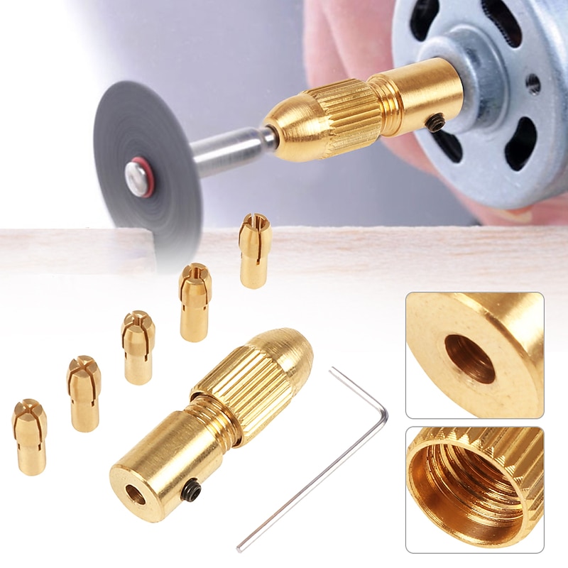 Dril Bits 7pcs/set 2.35/3.17 Brass Collet Mini Drill Chucks For Electric Motor Shaft Drill Bit Tool Drill Chuck Adapter