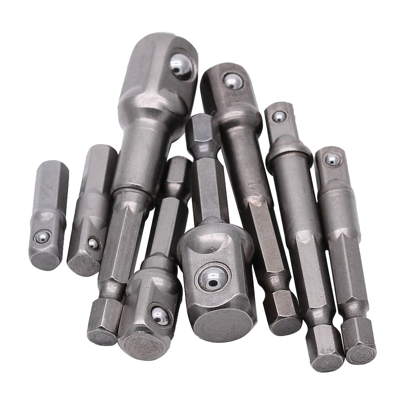 3pc/8pc 1/4 Chrome Vanadium Steel Socket Adapter Bits Set Hex Shank Extension Drill Bit Bar Hex Bit Set Power Tools4
