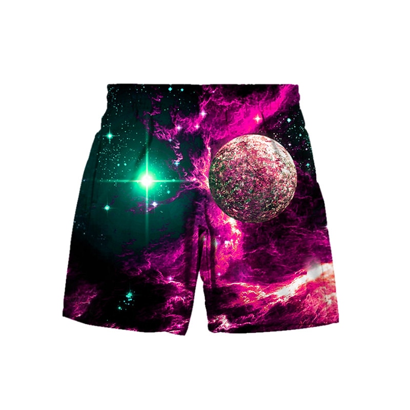 Boys 3D Galaxy Shorts Summer Spring Active Streetwear 3D Print Kids 3-12 Years Outdoor Street Sport Regular Fit4