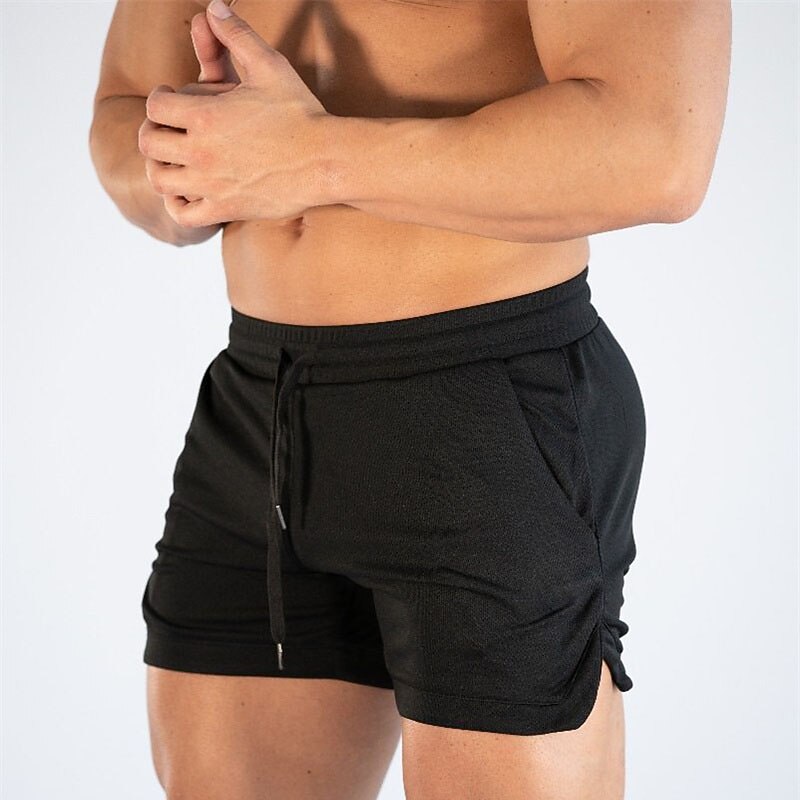 Men's Active Shorts Workout Shorts Running Shorts Casual Shorts Pocket Drawstring Elastic Waist Solid Color Breathable Outdoor Knee Length Sports Outdoor Casual Daily Casual / Sporty White Khaki
