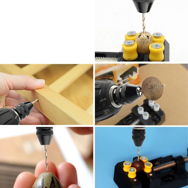 Mini Keyless Drill Chuck 0.3-8mm Self-Tighten Electric Drill Bits Collet Fixture Tools 1/4  Inch Hex Shank Quick Change Converter2