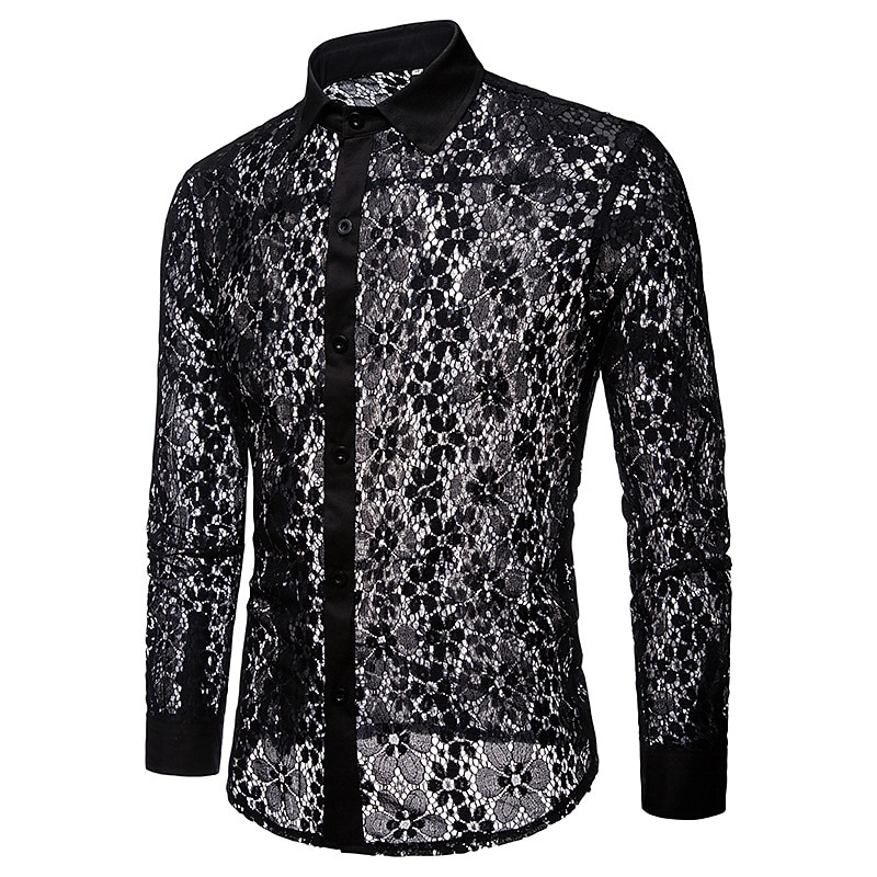 Punk & Gothic Victorian Medieval Blouse / Shirt Masquerade Prince Turndown Fancy Dress Men's Masquerade Party / Evening Adults' Blouse