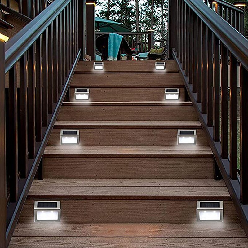 2pcs Outdoor Solar Step Light Stair Night Light Garden Courtyard Waterproof Solar Fence Corner Lighting Decoration Waterproof Stair Light2