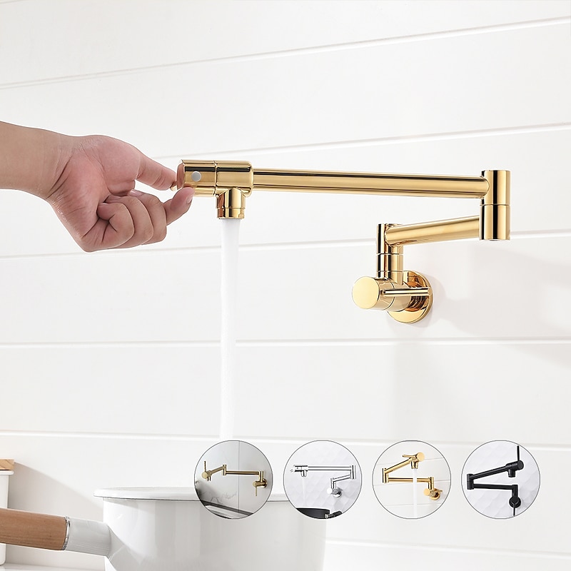 Kitchen faucet - Two Handles One Hole Electroplated Pot Filler Centerset Contemporary Kitchen Taps