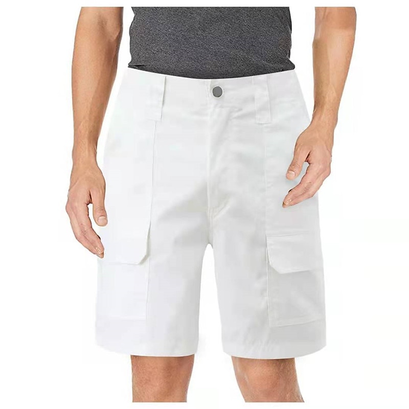 Men's Cargo Shorts Work Shorts Hiking Shorts Pocket Multi Pocket Plain Comfort Breathable Knee Length Casual Daily Fashion Streetwear White Navy Blue2