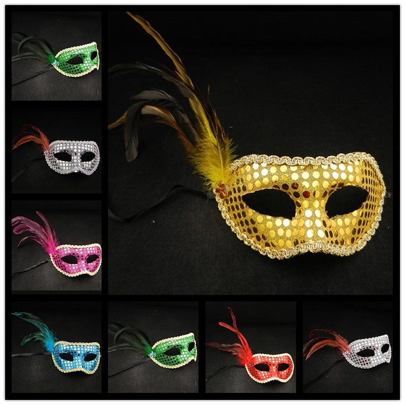 Unisex Gold Shining Plated Masquerade Mask Wedding Props Mardi Gras Party Costume Accessory2