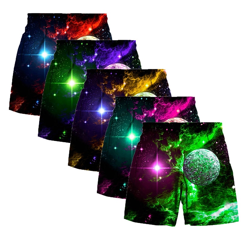Boys 3D Galaxy Shorts Summer Spring Active Streetwear 3D Print Kids 3-12 Years Outdoor Street Sport Regular Fit