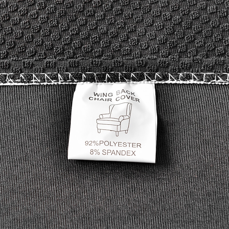 Solid Color Stretch Wingback Chair Cover Burgundy Wing Chair Slipcovers Spandex Fabric Wingback Armchair Cover with Seat Cushion Cover for Living Room BedroomFit4