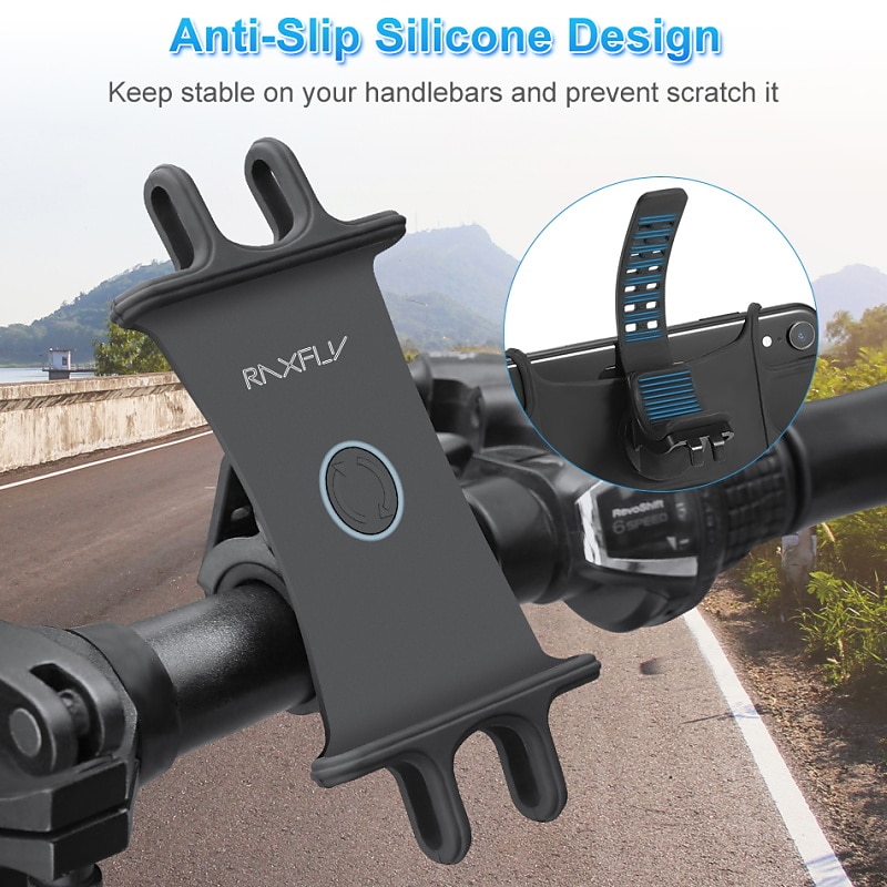 RAXFLY Bike Phone Holder Bicycle Mobile Cellphone Holder Motorcycle Suporte Celular For iPhone Samsung Xiaomi Gsm Houder Fiets2