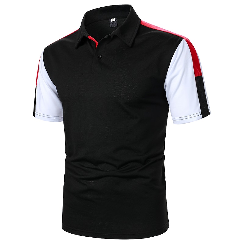 Men's Casual Shirt Dress Shirt Outdoor Work Classic Collar Classic Short Sleeve Fashion Simple Holiday Geometry Color Block Button Front All Seasons Regular Fit Deep Green Black Navy Blue Casual Shirt3