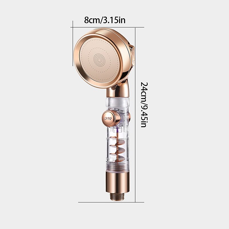 Shower Head High Pressure 3-Function SPA Shower Head With Switch On/Off Button Filter Bath Head Water Saving Shower Bathroom2
