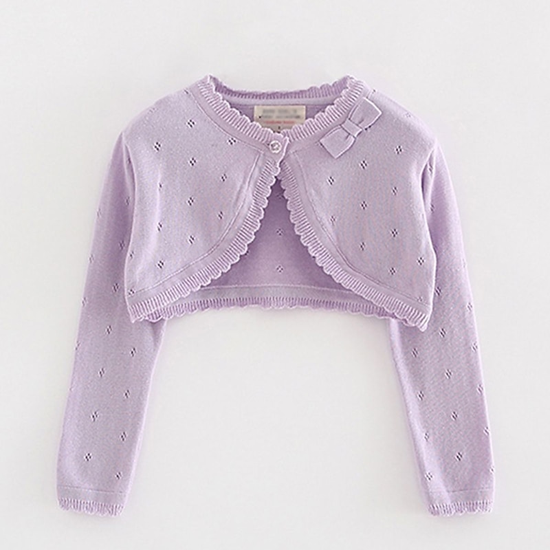 Girls' 3D Plain Coat Long Sleeve Summer Spring Cute Kids 2-8 Years Daily Regular Fit