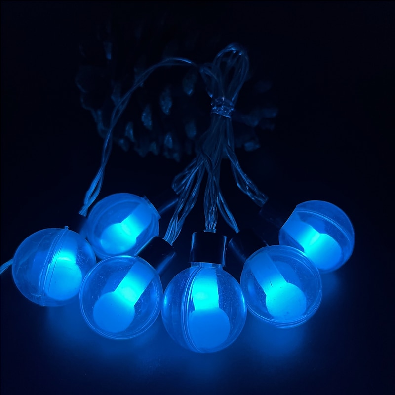 10M 60LED Wishing Ball String Lights 16-Color Full-Color Changing Light Bulb with Remote Control Timing Dimmable Christmas Fantasy Holiday Party Courtyard Garden Decoration USB EU US UK Plug 1 Set2