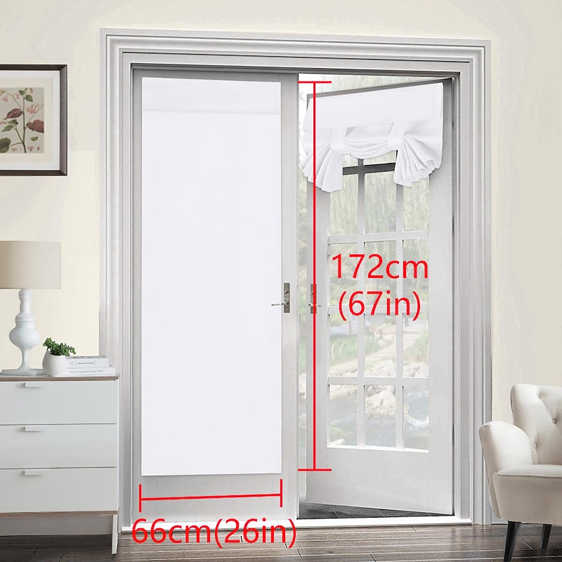 Black French Door Curtain Linen Textured Thermal Insulated Room Darkening Door Curtain Panel, Rod Pocket Noise Reducing Single Door Panel,1 Panel, Gray2