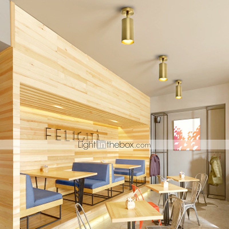 Brass Small Spotlights Led Living Room Cafe Bar Golden Track Lights Homestay Decoration Bright Down Light3