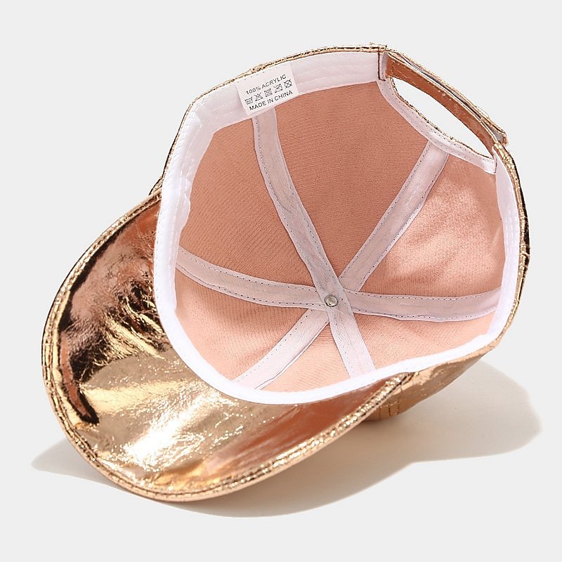 Pleated Pu Baseball Cap Unisex Man Woman Sparkling Adjustable Outdoor Snapback Hat Colorful Peaked Cap Stage Hip-Hop Hat 5