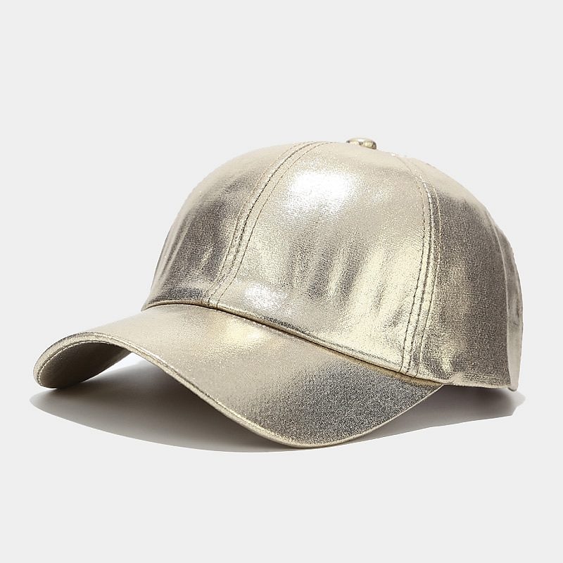 Pleated Pu Baseball Cap Unisex Man Woman Sparkling Adjustable Outdoor Snapback Hat Colorful Peaked Cap Stage Hip-Hop Hat 8