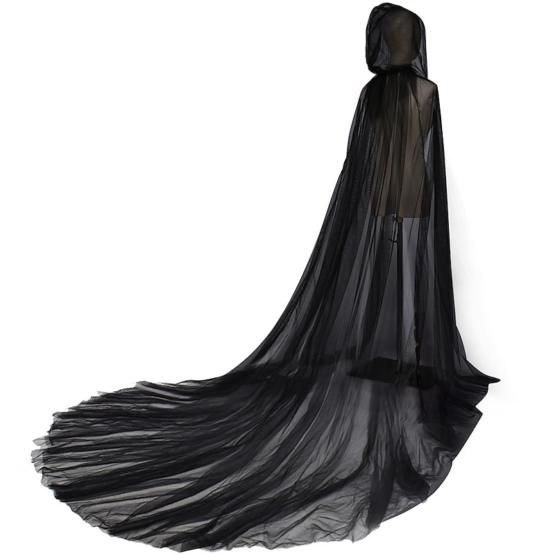 Retro Vintage Punk & Gothic Medieval Cape Cloak Masquerade Witch Plague Doctor Ranger Solid Color Fancy Dress Women's Celtic Fantasy Walpurgis Night Masquerade Party Adults' Coat Cloak