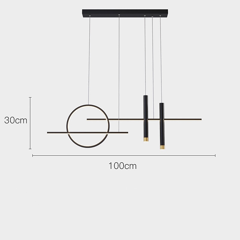100 cm LED Pendant Light Nordic Style Creative Table Lamp Modern Strip Lamp Bar Lamp Restaurant Chandelier4