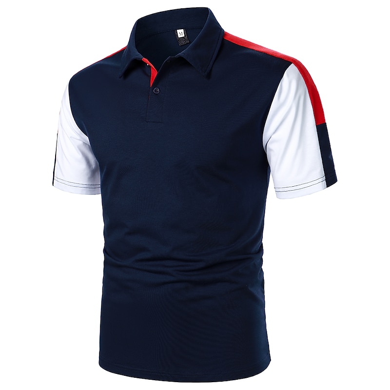 Men's Casual Shirt Dress Shirt Outdoor Work Classic Collar Classic Short Sleeve Fashion Simple Holiday Geometry Color Block Button Front All Seasons Regular Fit Deep Green Black Navy Blue Casual Shirt