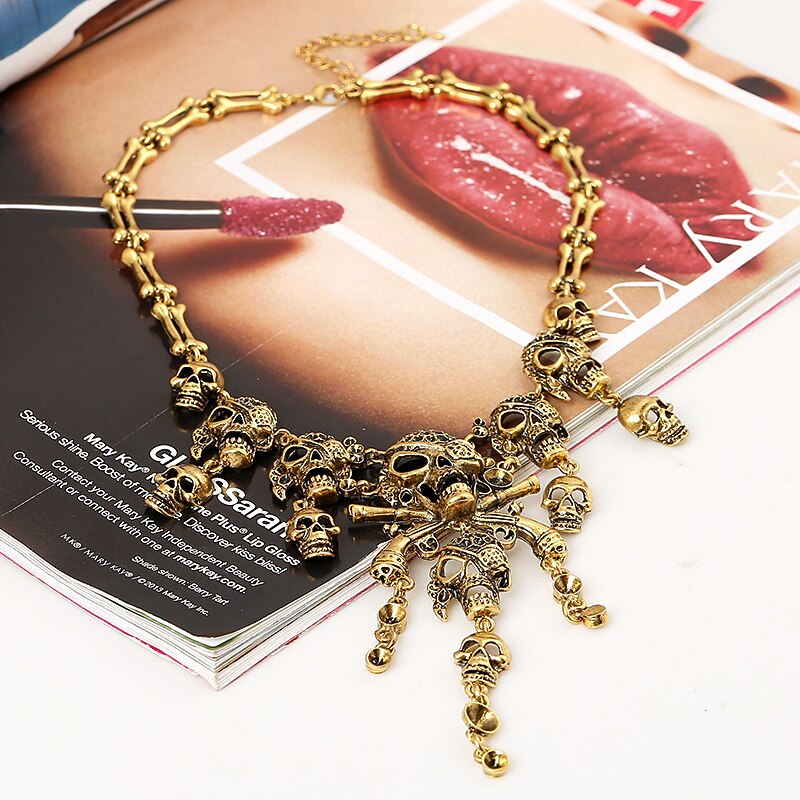 Vintage Punk & Gothic Steampunk Necklace Masquerade Skull Skull Fancy Dress Men's Women's Masquerade Party Adults' Necklace4
