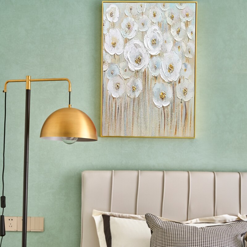 Oil Painting Handmade Hand Painted Wall Art Abstract Water Flowers Canvas Painting Home Decoration Decor Stretched Frame Ready to Hang4