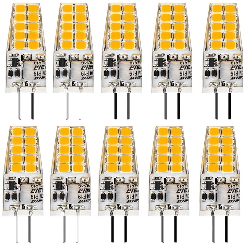 10pcs G4 LED Bulb 3W Can Replace JC Halogen 30W Bulb Warm White Natural Light White Light Dimming AC / DC12-24V  Flicker Free AC / DC12 and AC220V Applicable to Ice Hockey Lamp Lighting Under Cabine3