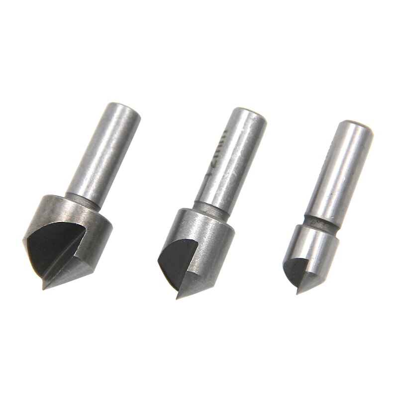 High Quality HSS Countersink 3pcs Drill Bit Set For Steel Snd Hard Metals 10mm 12mm 16mm High Speed Steel Chambering Hole4