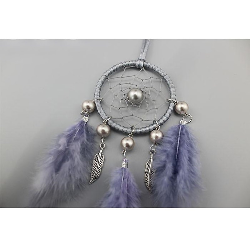6CM Small Purple Dream Catcher Car Hanging Handmade Gift Woven Feather Feather Cute Keychain Ornament Decor Art Boho Style Home Crafts Decorative2