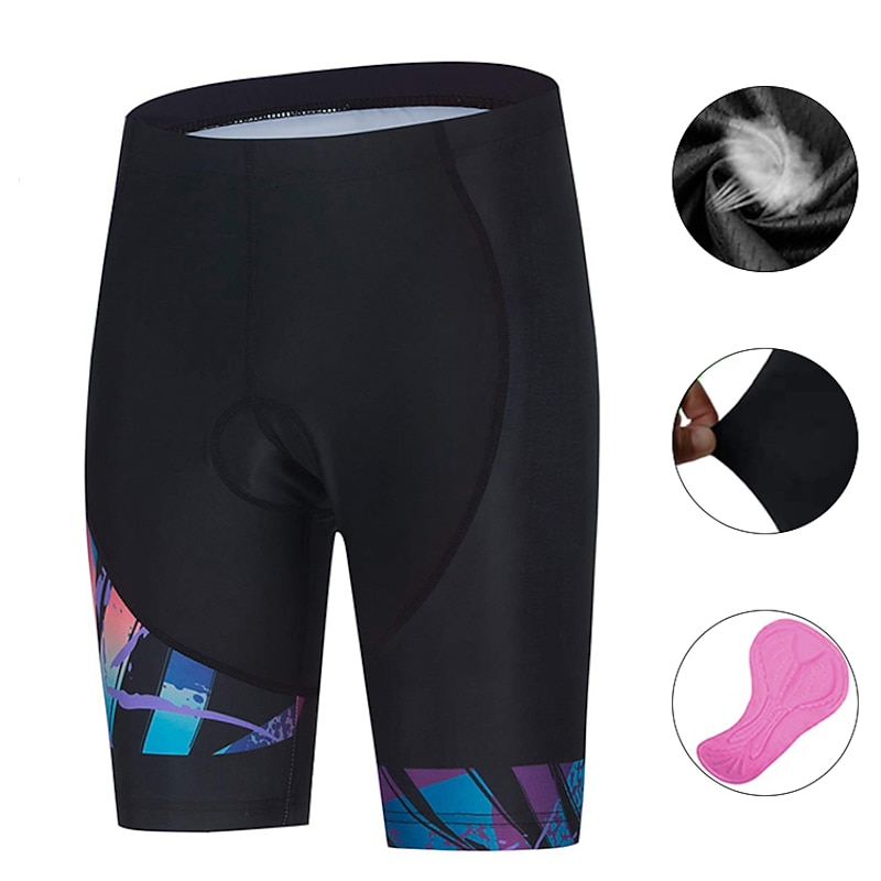 Women's Geometric Bike Shorts Cycling Padded Shorts Bike Padded Shorts / Chamois Bottoms Mountain Bike MTB Road Bike Cycling Sports 3D Pad Cycling Quick Dry Moisture Wicking Blue Spandex Clothing