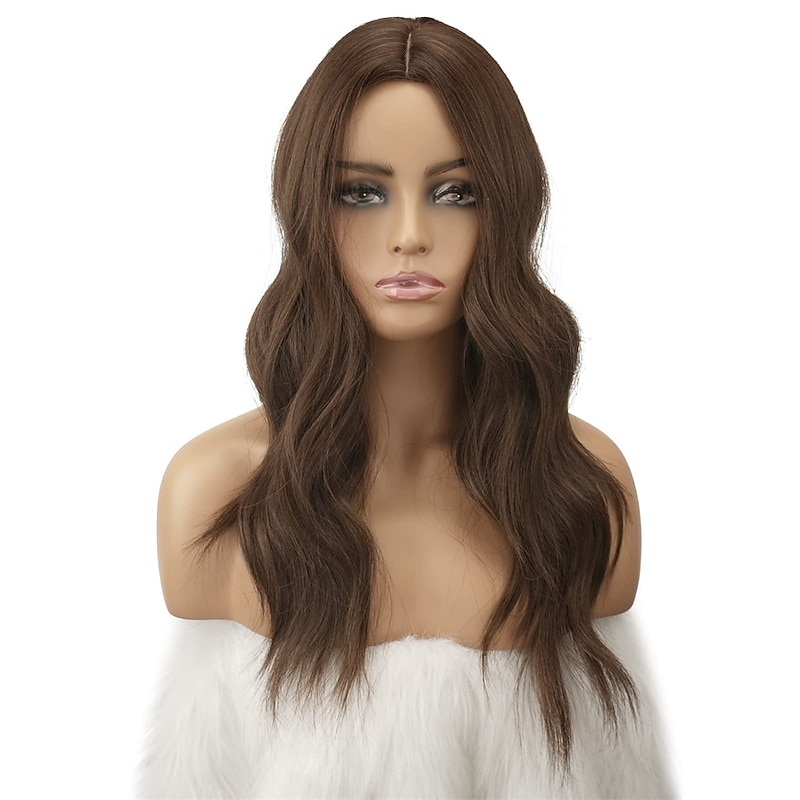 Long Brown Wigs for Women 22 inch Brown Long Body Wavy Full Wig Middle Parting Wigs Natural Looking Synthetic Wig for Daily Cosplay3