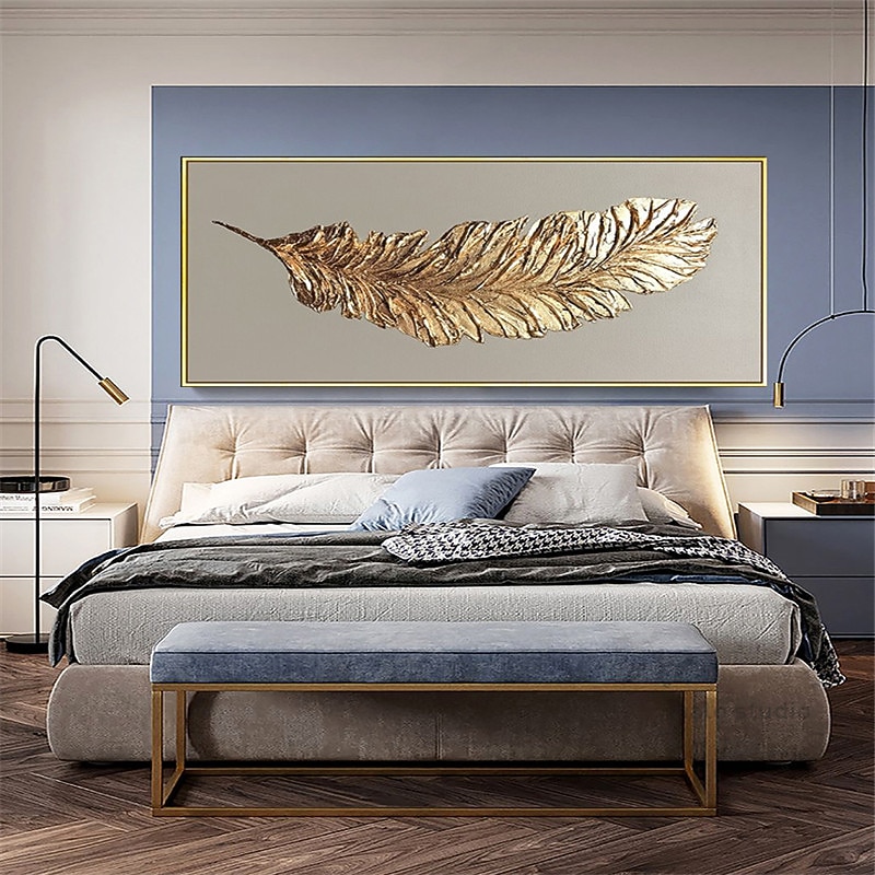 Handmade Hand Painted Oil Painting Wall Art Modern Abstract Feather Still Life Landscape Home Decoration Decor Rolled Canvas No Frame Unstretched3