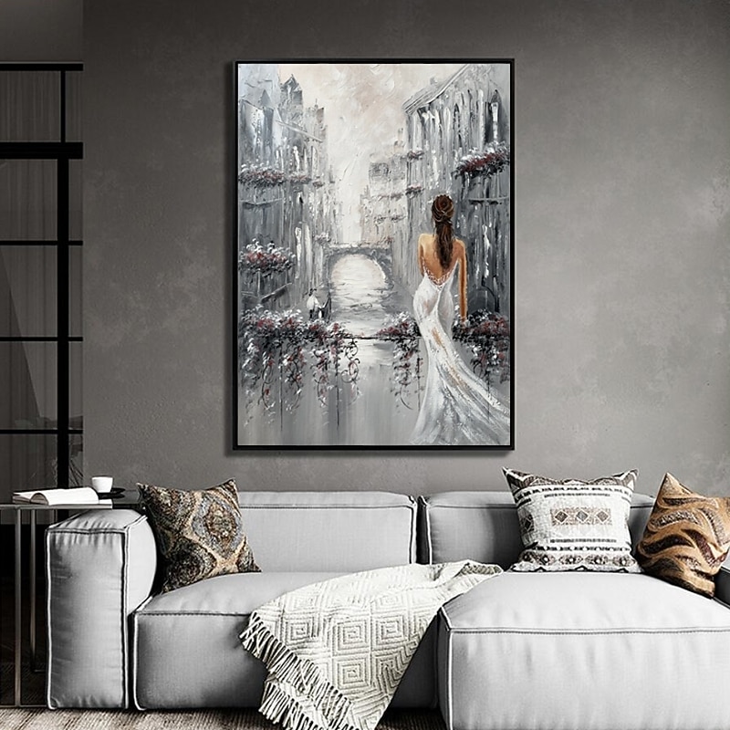 Wedding Oil Painting Abstract Modern Light Sexy Lady Living Room Luxury Bedroom City Impression Decorative Painting 5