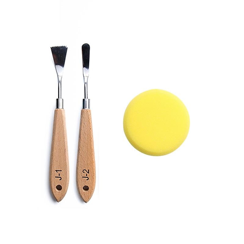 cross-border brush special-shaped scraper 13-piece set sponge pigment toning painting tool storage bag nylon brush4