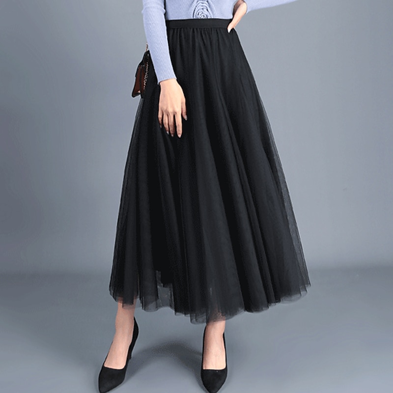 Ballroom Dance Skirts Tulle Women's Party Daily Wear High Polyester2